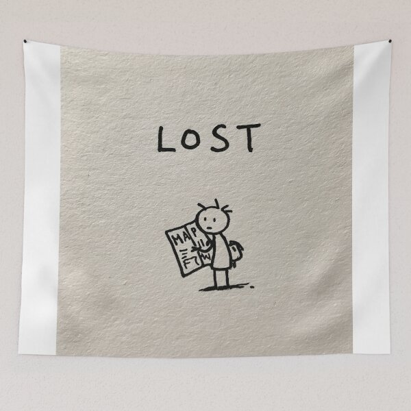 Item preview, Lost Traveler Minimalist Ink Drawing Cartoon Art designed and sold by lautir.