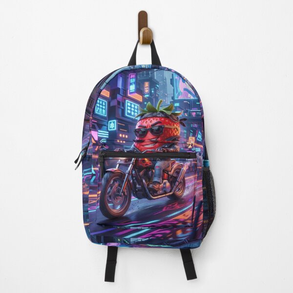 Item preview, Biker Strawberry in Neon City designed and sold by AnnArtshock.