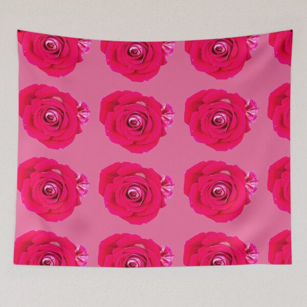 Item preview, Red rose on pink background  designed and sold by happytraveller1.
