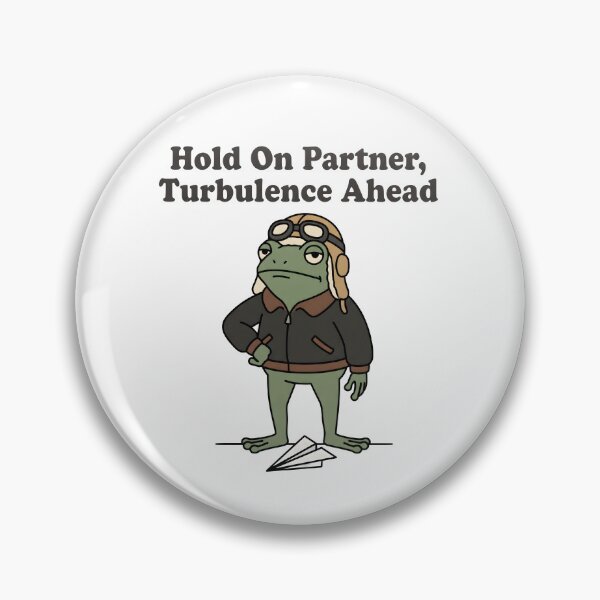 Item preview, Hold On Partner Turbulence Ahead Funny Pilot Frog T-Shirt | Aviation Humor Gift designed and sold by StickerNestYou.