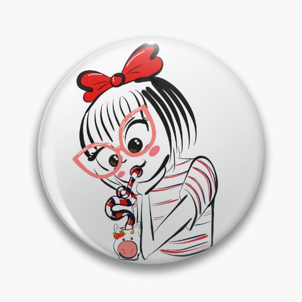 Item preview, Small Joys, a simply colored girl enjoying strawberry milk designed and sold by WackyWhimsy.