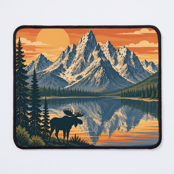 Item preview, Vintage Grand Teton National Park Wyoming Travel Poster designed and sold by Imaginationbeyond.