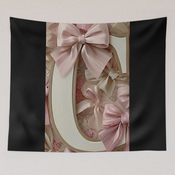 Aperçu de l'œuvre Soft Pink Bow Letter C Decoration créée et vendue par SatinPosterCo.