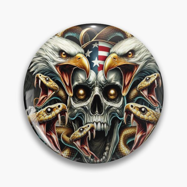 Item preview, Skull, eagle and snakes - American USA style designed and sold by Segasprojects.