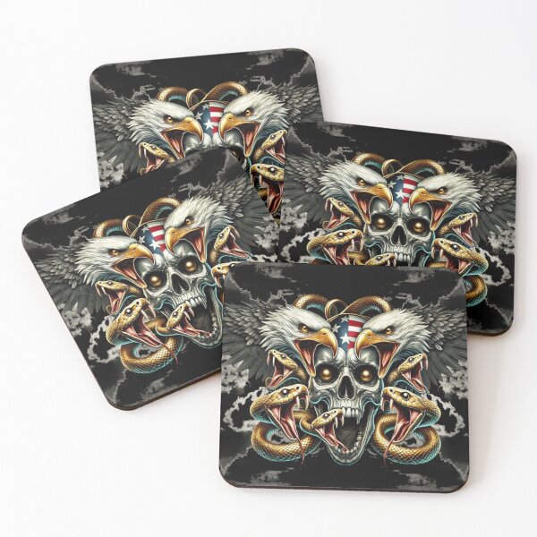 Item preview, Skull, eagle and snakes - American USA style designed and sold by Segasprojects.