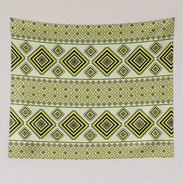 Item preview, Luxury Black and Yellow Geometric Diamond Seamless Ornamental Pattern Background designed and sold by ChaReePat.