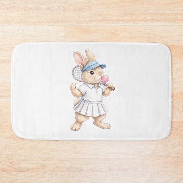 Item preview, Cute Tennis Bunny Blowing Bubble Gum | Kawaii Rabbit Sports T-Shirt Design designed and sold by StickerNestYou.