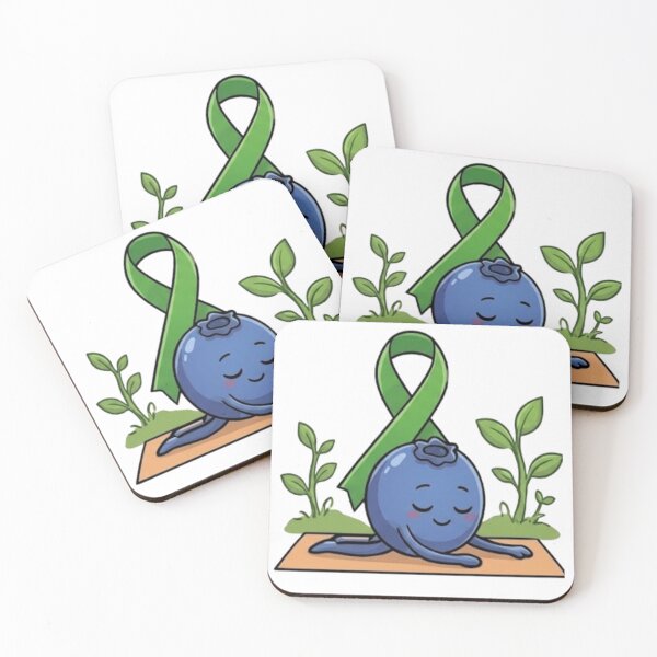 Item preview, Blueberry Child Pose Green Ribbon Self Care Rest designed and sold by moTshiTshi.
