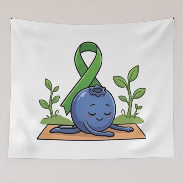 Item preview, Blueberry Child Pose Green Ribbon Self Care Rest designed and sold by moTshiTshi.