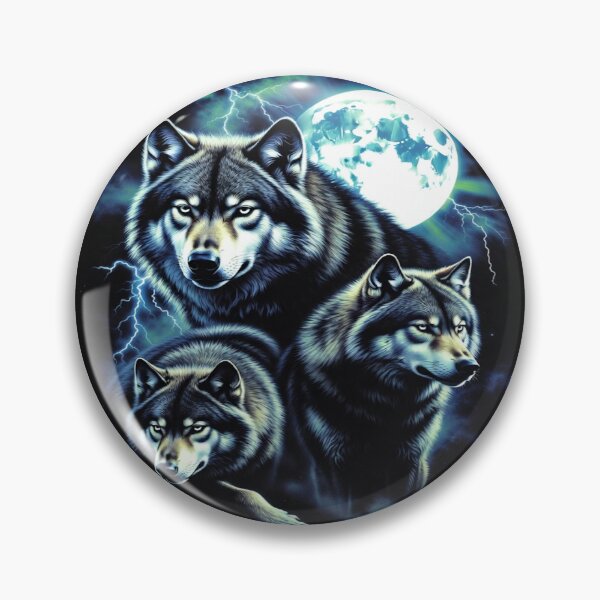 Item preview, Mystic Wolves Under Full Moon | Dramatic Wolf Pack Art designed and sold by WonderWaresGifts.