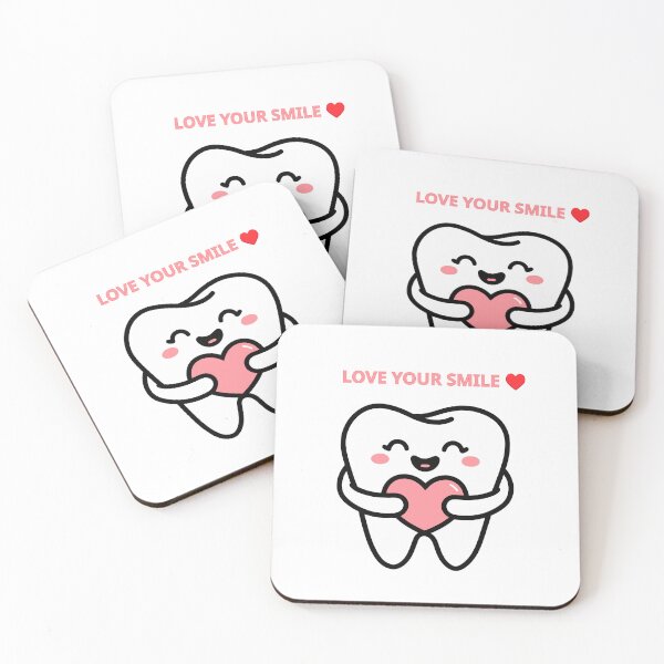 Item preview, Cute Kawaii Smiling Tooth Holding Pink Heart T-Shirt designed and sold by     Fatma Creates.