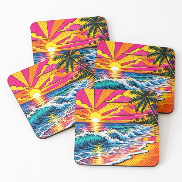Item preview, Tropical Beach Sunset Pop Art  designed and sold by Nexus Space.