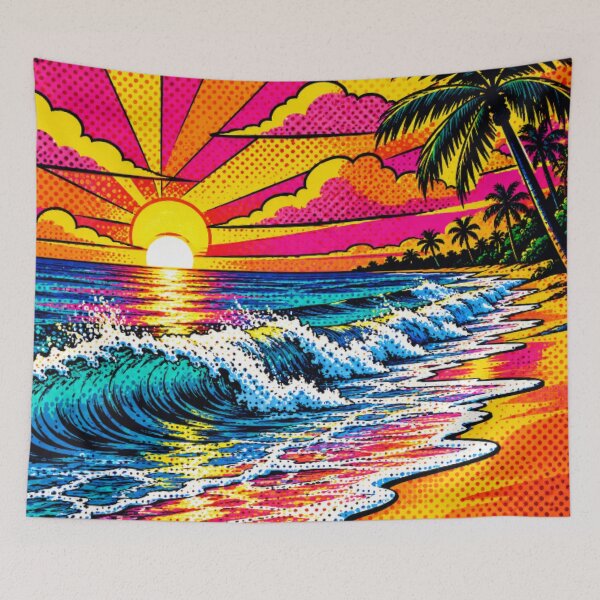 Item preview, Tropical Beach Sunset Pop Art  designed and sold by Nexus Space.