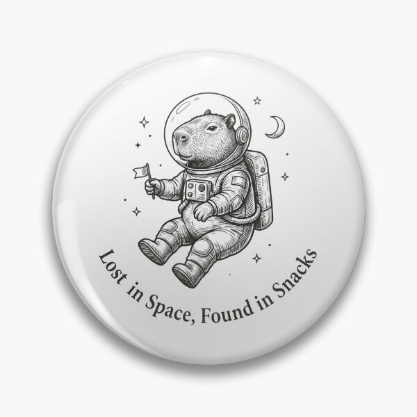 Item preview, Lost in Space Found in Snacks Funny Capybara Astronaut T-Shirt | Cute Space Animal Gift designed and sold by StickerNestYou.