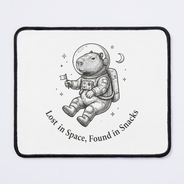 Item preview, Lost in Space Found in Snacks Funny Capybara Astronaut T-Shirt | Cute Space Animal Gift designed and sold by StickerNestYou.
