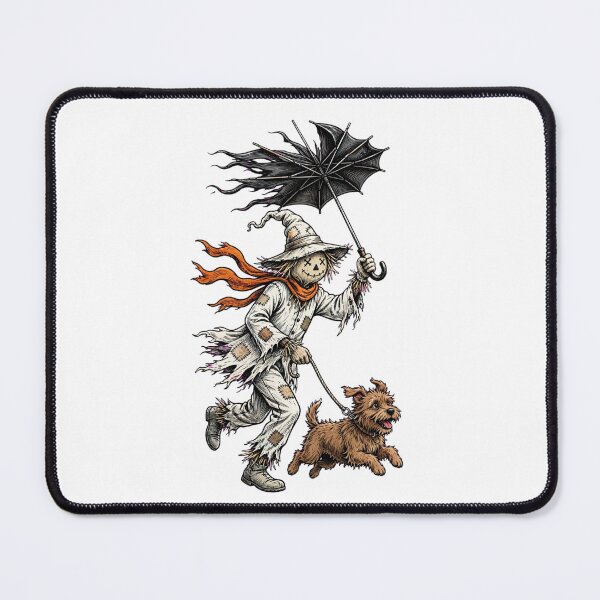 Item preview, Windy Scarecrow Walking Dog In Storm - Halloween Dog designed and sold by Neurospicy Trolls.