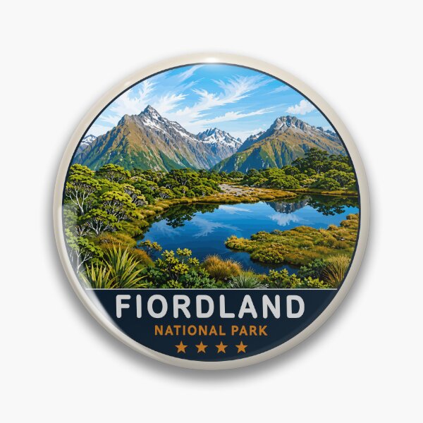 Item preview, Fiordland National Park New Zealand Vintage Fjord & Mountain Landscape designed and sold by Gideon Emmerich.