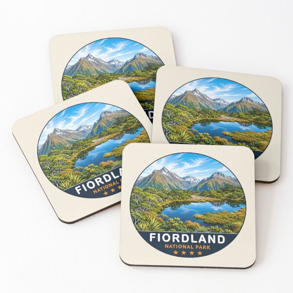 Item preview, Fiordland National Park New Zealand Vintage Fjord & Mountain Landscape designed and sold by Gideon Emmerich.