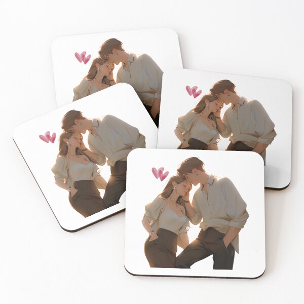 Item preview, You Feel Like Home | Romantic Forehead Kiss Couple Illustration designed and sold by Tanayagya.