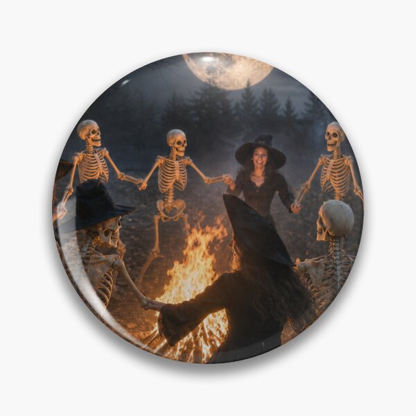 Item preview, Scary Halloween Witches and Skeletons Dance Circle designed and sold by Nela-&-Lena.