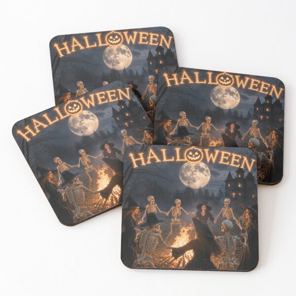 Item preview, Scary Halloween Witches and Skeletons Dance Circle designed and sold by Nela-&-Lena.