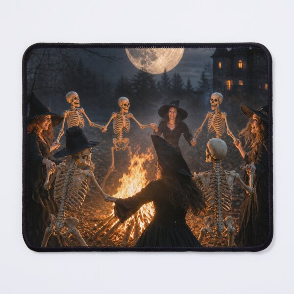 Item preview, Scary Halloween Witches and Skeletons Dance Circle designed and sold by Nela-&-Lena.