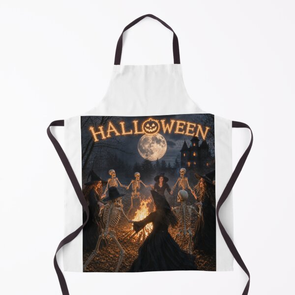 Item preview, Scary Halloween Witches and Skeletons Dance Circle designed and sold by Nela-&-Lena.