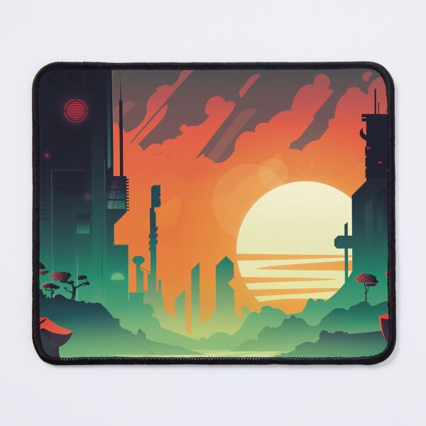 Item preview, Cyberscape - Futuristic city at sunset designed and sold by Djangle.