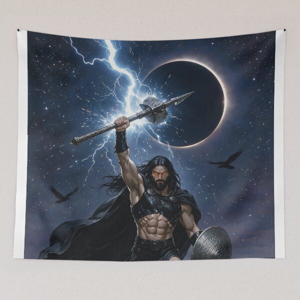 Item preview, Authentic Thor - Dark Viking Thunder God under Dark Eclipse designed and sold by Resilient Mythos.
