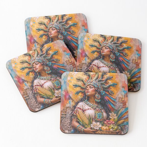 Item preview, Aztec Goddess Chicomecoatl painting designed and sold by GalleryKauffeld.