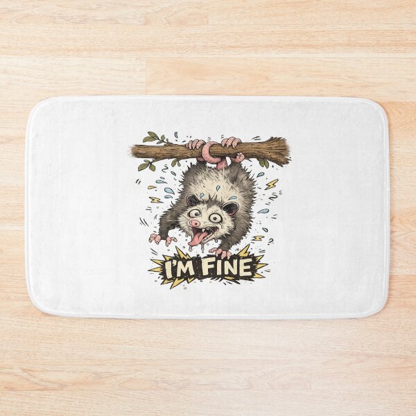Item preview, Funny I'm Fine Possum Meme | Chaotic Opossum | Relatable Anxiety Humour | Cute Woodland Animal Gift designed and sold by ArtByTripti.