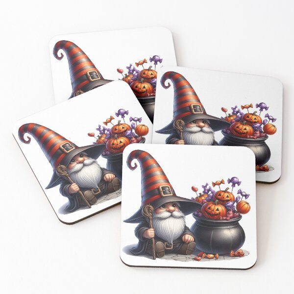 Item preview, Cute Halloween Gnome Witch with Pumpkin cauldron and Candy designed and sold by Lorraine Cozy Corner.
