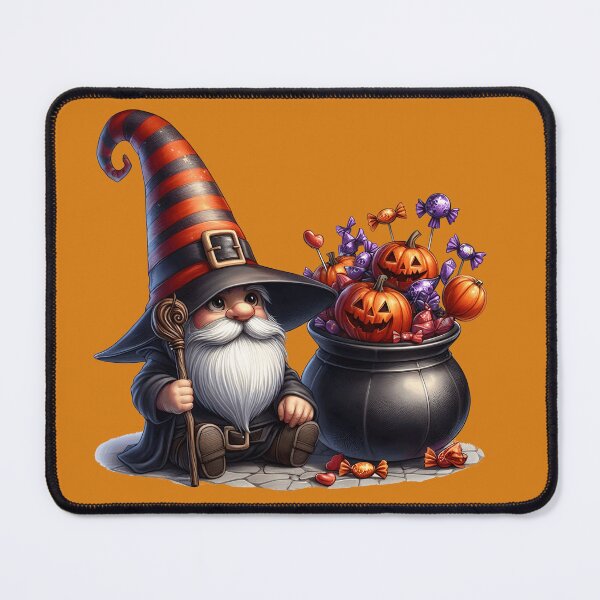 Item preview, Cute Halloween Gnome Witch with Pumpkin cauldron and Candy designed and sold by Lorraine Cozy Corner.