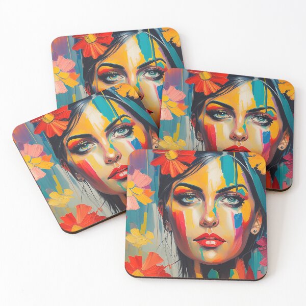 Item preview, Flowers of Love: A Woman's Face and Flowers Painting designed and sold by elcarnero.
