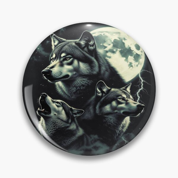 Item preview, Howling Wolves Under Full Moon | Dramatic Wolf Art designed and sold by WonderWaresGifts.