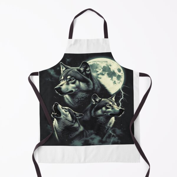 Item preview, Howling Wolves Under Full Moon | Dramatic Wolf Art designed and sold by WonderWaresGifts.