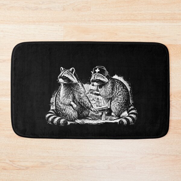 Item preview, Vintage Raccoon Nurse Giving Shot - Funny Nursing Dark Colors designed and sold by Neurospicy Trolls.