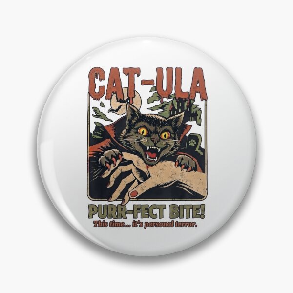 Item preview, Cat-Ula Purr-fect Bite – Funny Vampire Cat Halloween Design | Spooky Black Cat Meme designed and sold by BlackCat Vibe.