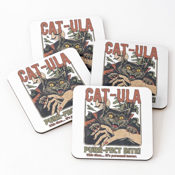 Item preview, Cat-Ula Purr-fect Bite – Funny Vampire Cat Halloween Design | Spooky Black Cat Meme designed and sold by BlackCat Vibe.