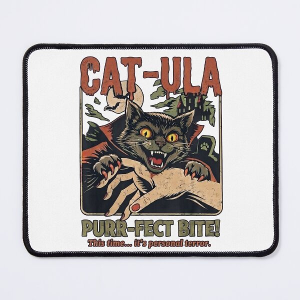 Item preview, Cat-Ula Purr-fect Bite – Funny Vampire Cat Halloween Design | Spooky Black Cat Meme designed and sold by BlackCat Vibe.