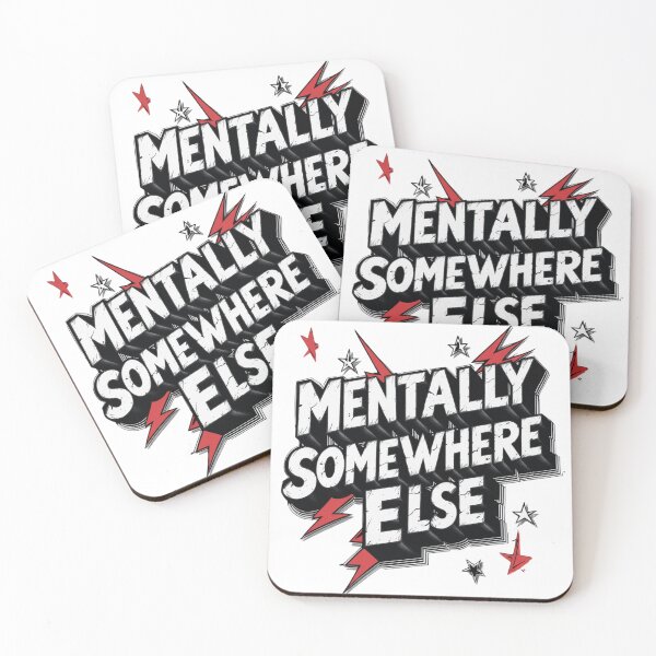 Item preview, Mentally Somewhere Else. Bold Mental Health Quote Typography Design designed and sold by Aarvya Fashion Club ( A.F.C ).