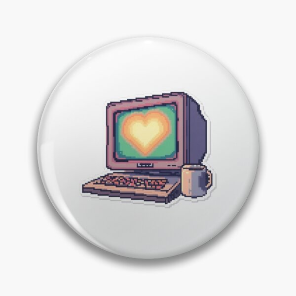 Item preview, Cute Retro Pixel Art Computer Heart Screen designed and sold by ByKayaPrints.
