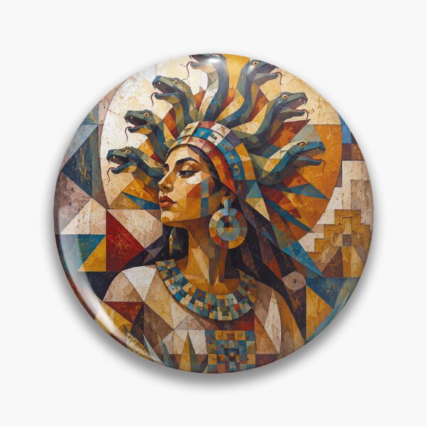 Item preview, Aztec Goddess with snake hair painting designed and sold by GalleryKauffeld.