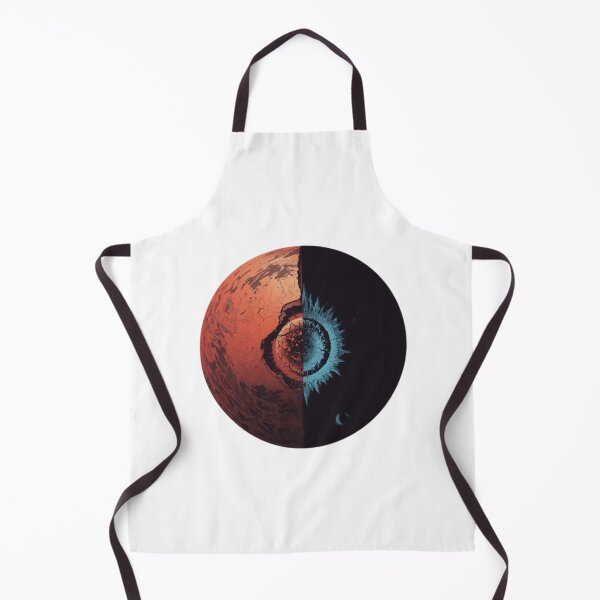Item preview, Split Planet Fire and Ice Cosmic Illustration designed and sold by ByKayaPrints.