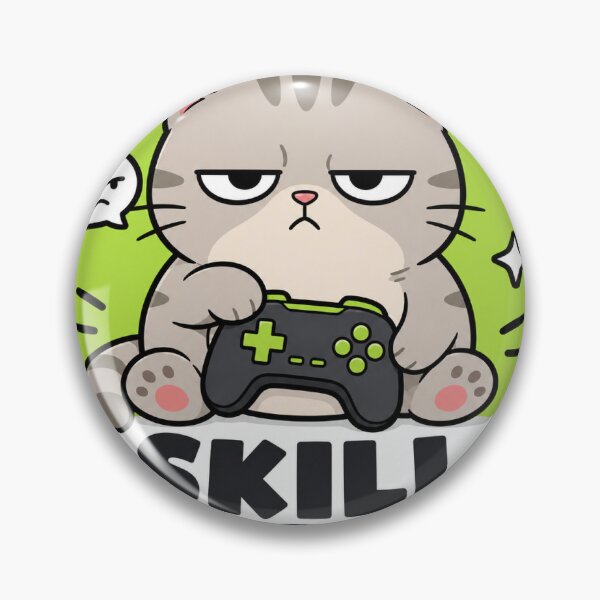 Item preview, Grumpy Cat Skill Issue Funny Gaming Sticker Gift designed and sold by RedRubyBubble.