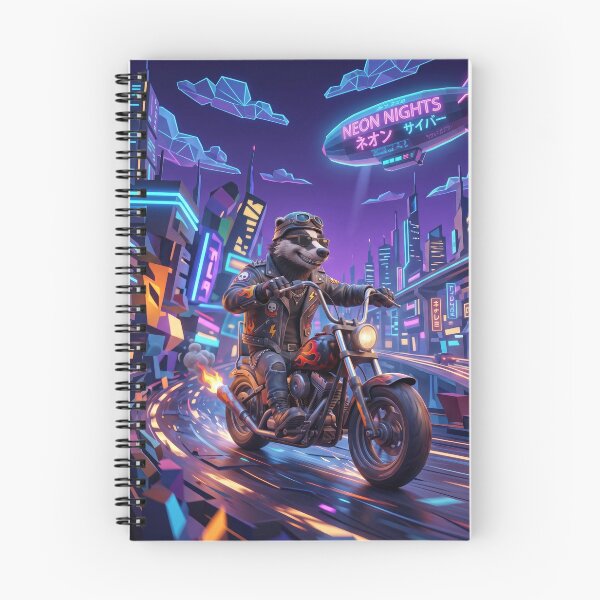 Item preview, Badger Biker in Neon City designed and sold by AnnArtshock.