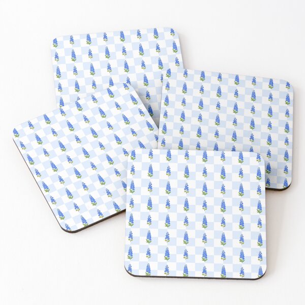 Item preview, Blue Delphinium Checkered Floral Pattern designed and sold by Zaya_art.