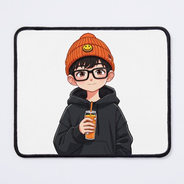 Item preview, ArtCuteAnimeBoyinBlackHoodie designed and sold by Artrendzs.
