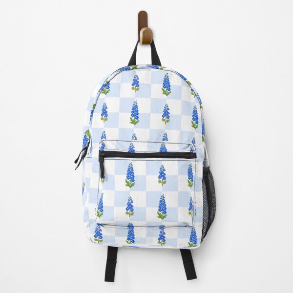 Item preview, Blue Delphinium Checkered Floral Pattern designed and sold by Zaya_art.