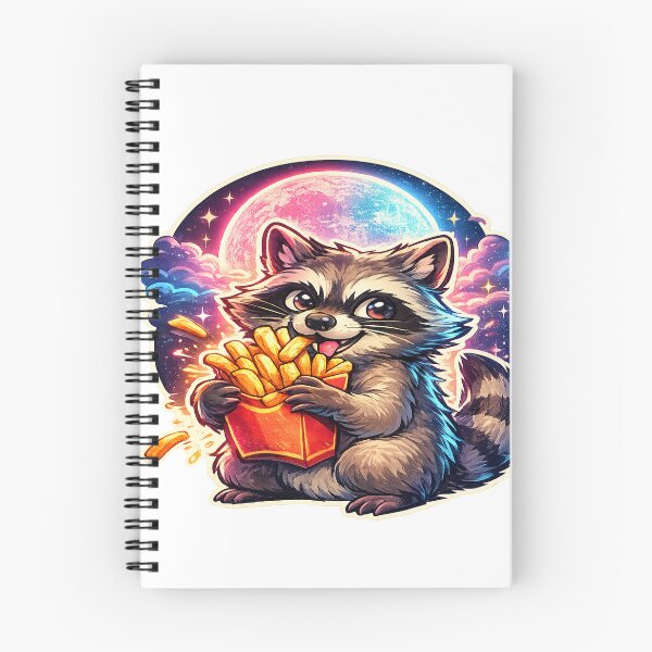 Item preview, Cute Raccoon Eating French Fries | Kawaii Trash Panda | Funny Fast Food Animal Gift for Food Lovers designed and sold by ArtByTripti.